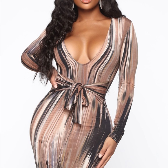 Brown/combo maxi dress - Picture 2 of 5